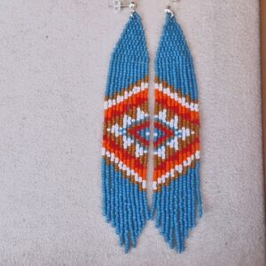 Southwestern Turquoise blue beaded earrings